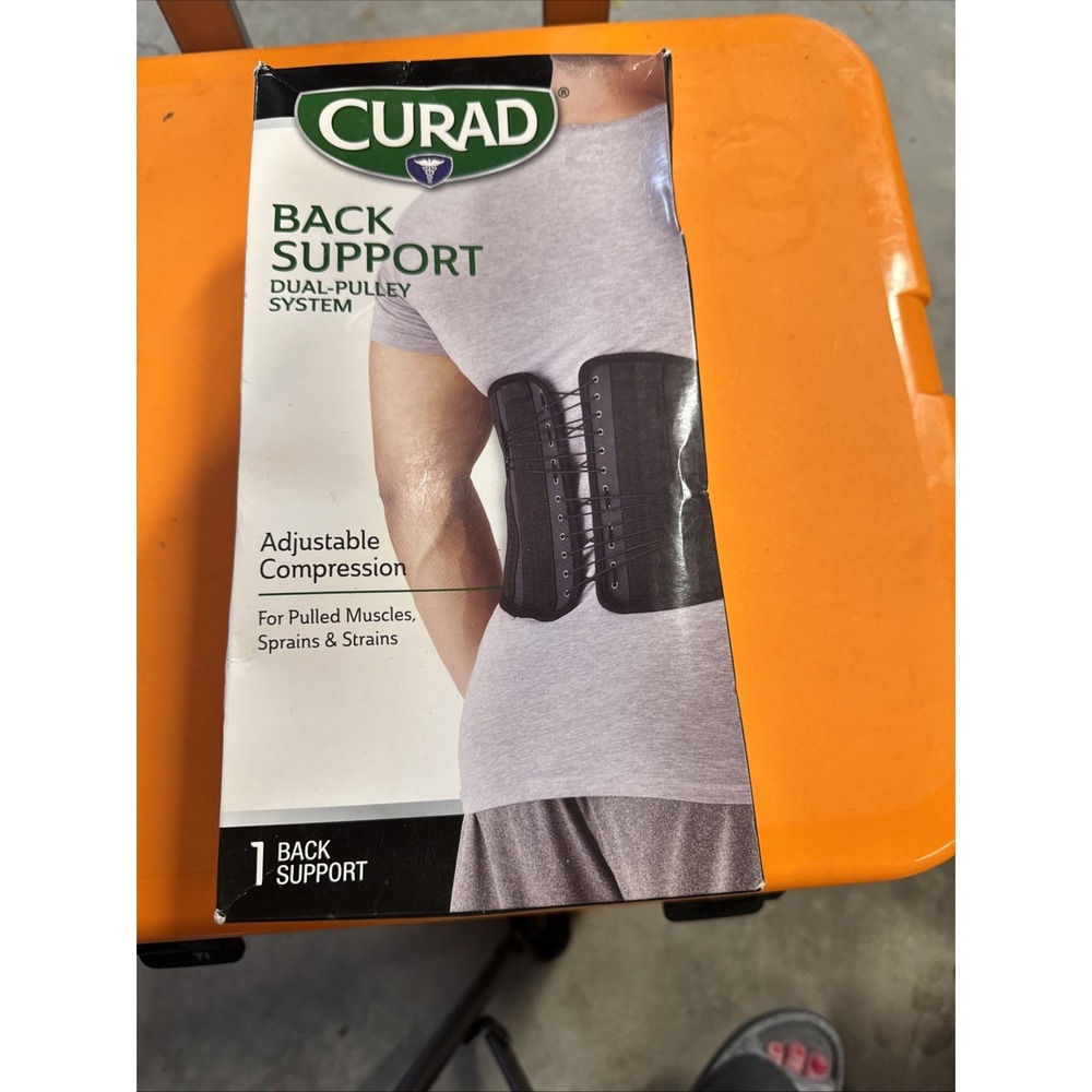 Curad Back Support Belt S/M – Dual Pulley Lumbar Brace for Lower Back Pain